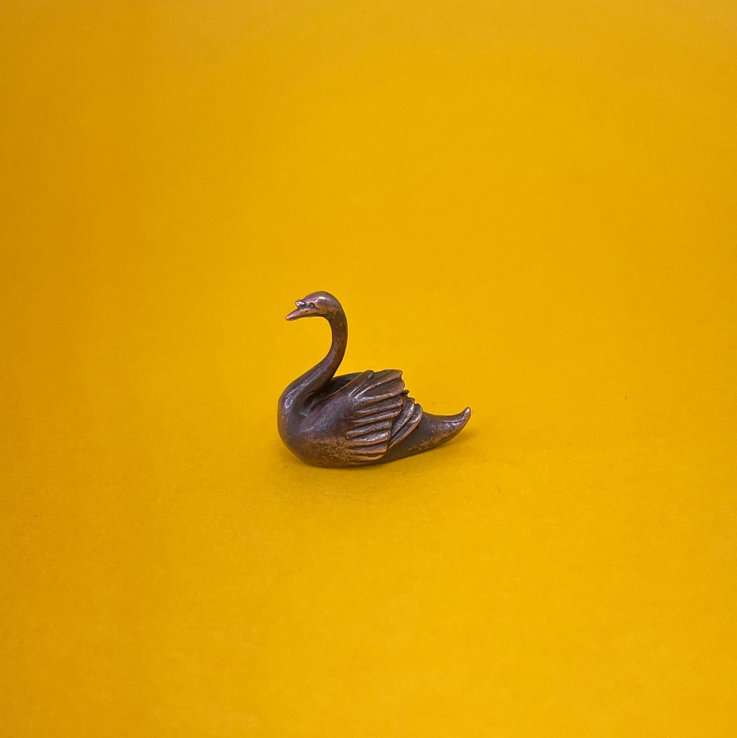 Swan miniature bronze sculpture