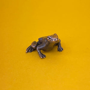 Frog miniature bronze sculpture