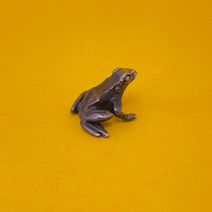 Frog miniature bronze sculpture