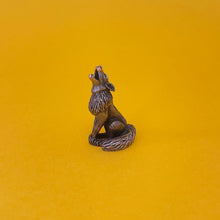 Load image into Gallery viewer, Howling Wolf miniature bronze sculpture
