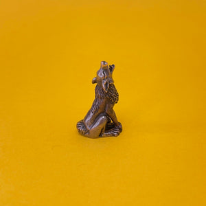 Howling Wolf miniature bronze sculpture