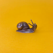 Load image into Gallery viewer, Snail miniature bronze sculpture
