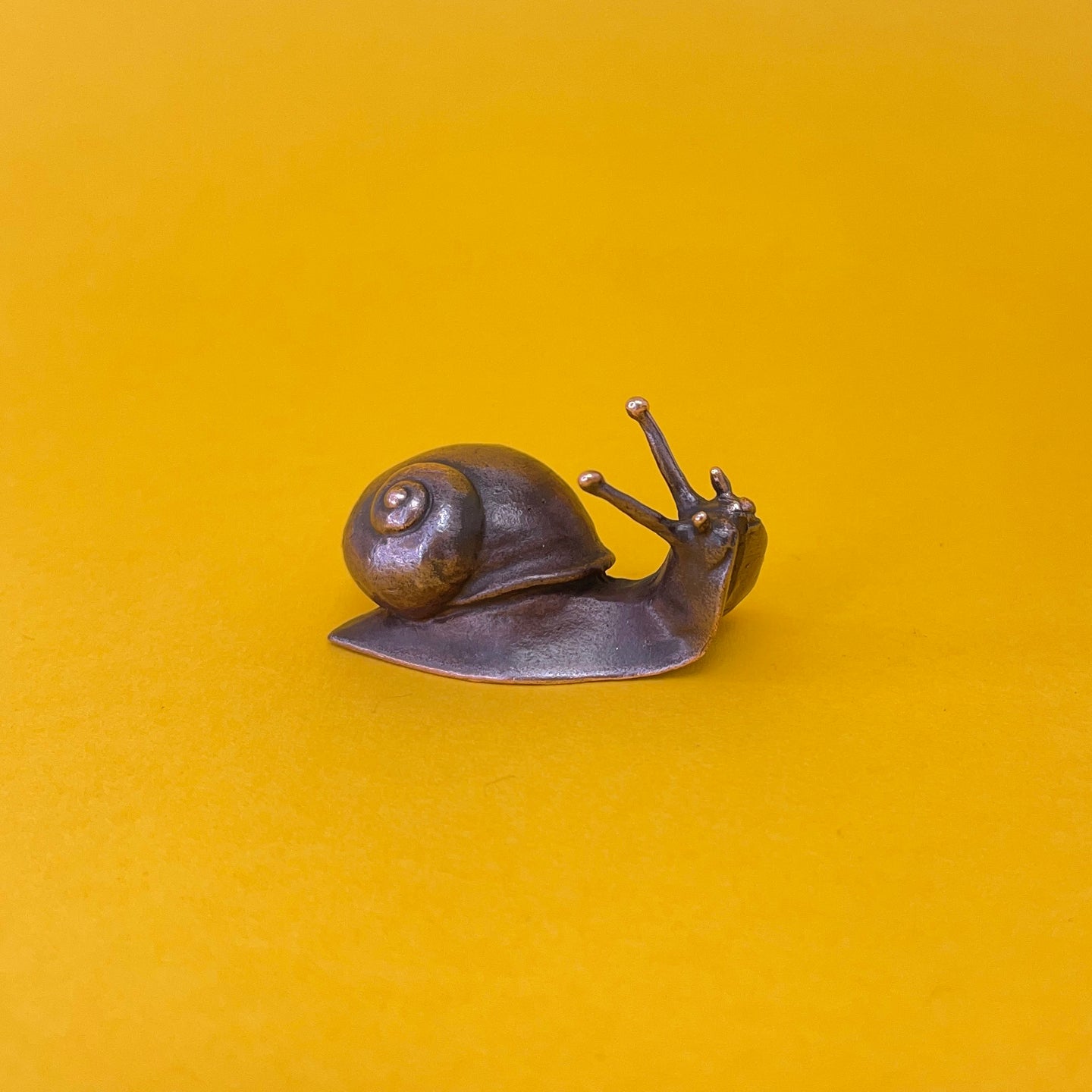 Snail miniature bronze sculpture