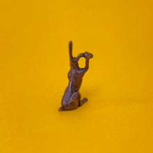 Load image into Gallery viewer, Washing Hare miniature bronze sculpture
