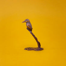 Load image into Gallery viewer, Kingfisher on twig miniature bronze sculpture
