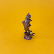 Load image into Gallery viewer, Salmon miniature bronze sculpture

