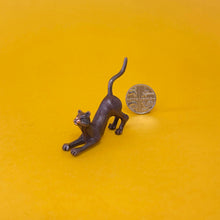 Load image into Gallery viewer, Stretching Cat miniature bronze sculpture
