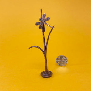 Dragonfly miniature bronze sculpture