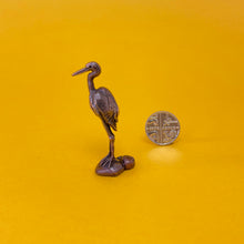 Load image into Gallery viewer, Heron miniature bronze sculpture
