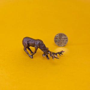 Stag miniature bronze sculpture