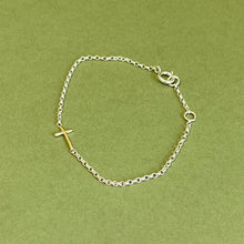 Load image into Gallery viewer, Gold cross bracelet

