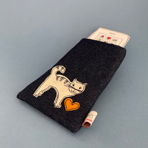 Phone / glasses case - cute cat
