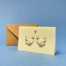 Load image into Gallery viewer, Mini card with felt detail - hens (m15)
