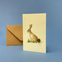 Load image into Gallery viewer, Mini card with felt detail - hare (m4)
