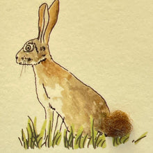 Load image into Gallery viewer, Mini card with felt detail - hare (m4)
