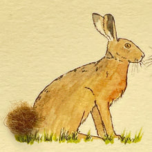 Load image into Gallery viewer, Mini card with felt detail - hares (m5)
