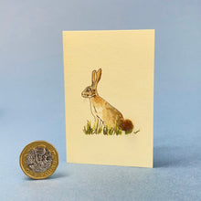 Load image into Gallery viewer, Mini card with felt detail - hare (m4)
