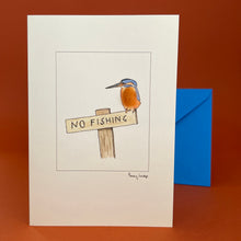 Load image into Gallery viewer, Card with felt detail - kingfisher (c24)
