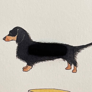 Card with felt detail - dachshund (c1dh)
