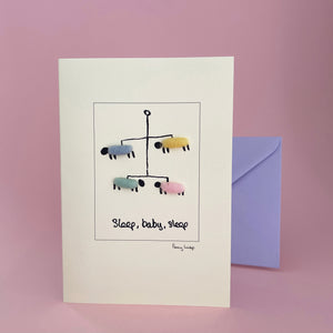 Card with felt detail - sleep (c37)