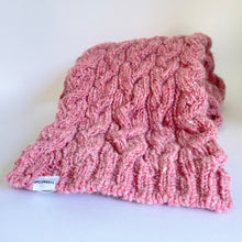 Load image into Gallery viewer, Classic cable hand knit scarf - pink
