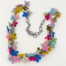 Load image into Gallery viewer, Felt bead necklace - flowers long
