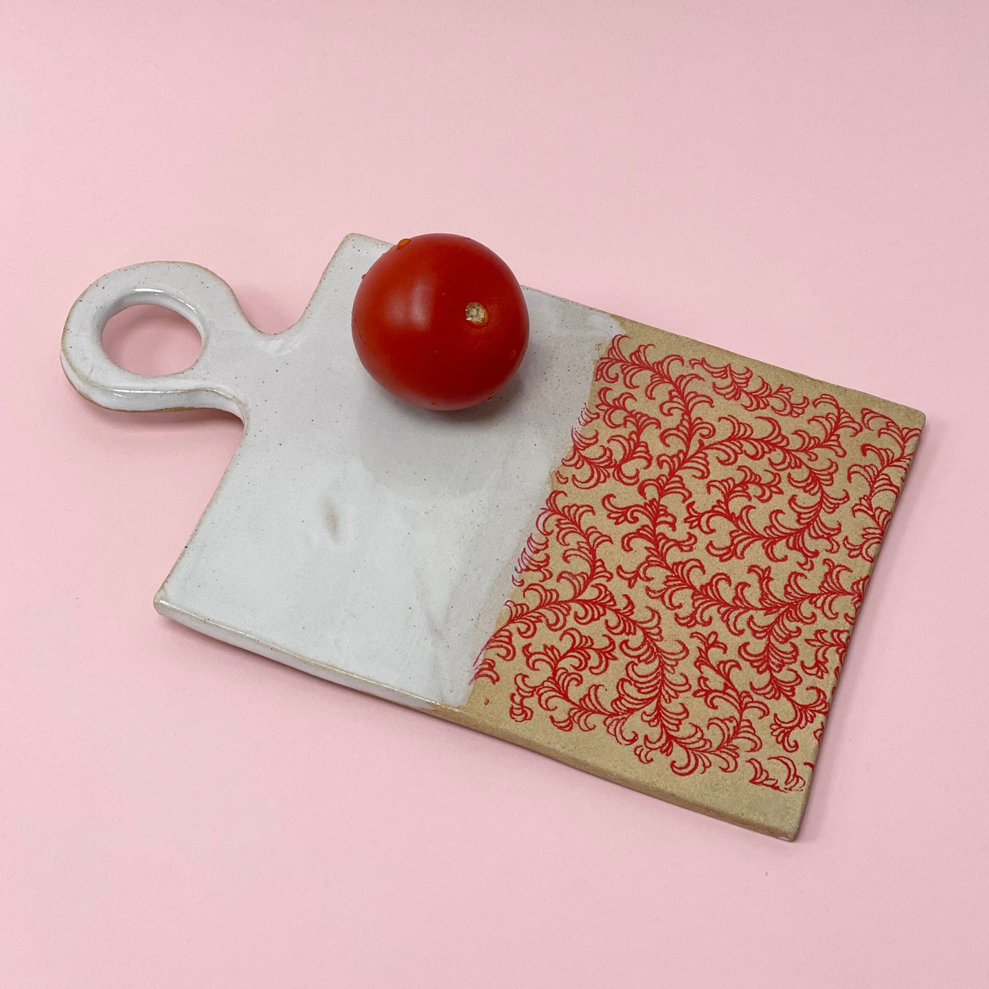 Ceramic serving board - red