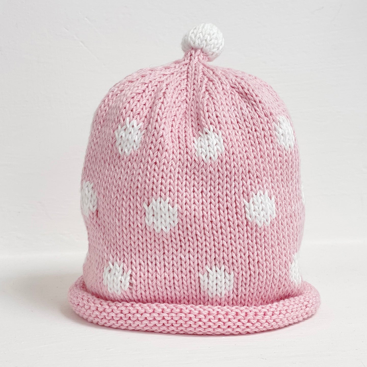 Baby Hat - pink dots