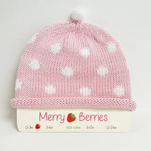 Load image into Gallery viewer, Baby Hat - pink dots
