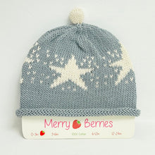 Load image into Gallery viewer, Baby Hat - grey star
