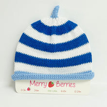 Load image into Gallery viewer, Baby Hat - blue stripe
