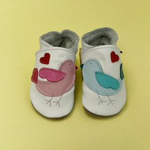 Load image into Gallery viewer, Baby Shoes - Pink and blue chicks on white
