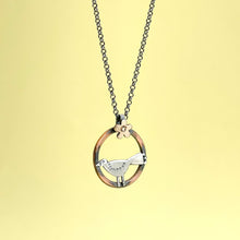 Load image into Gallery viewer, Silver blackbird bird pendant
