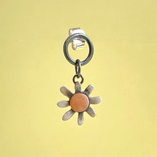 Load image into Gallery viewer, Silver sunflower stud/drop with copper detail.
