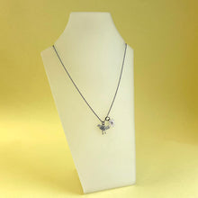 Load image into Gallery viewer, Silver bird, brronze flower pendant
