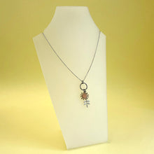 Load image into Gallery viewer, Bronze, copper and silver sunflower pendant
