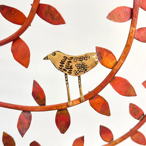 Birds in a leafy tree sculpture