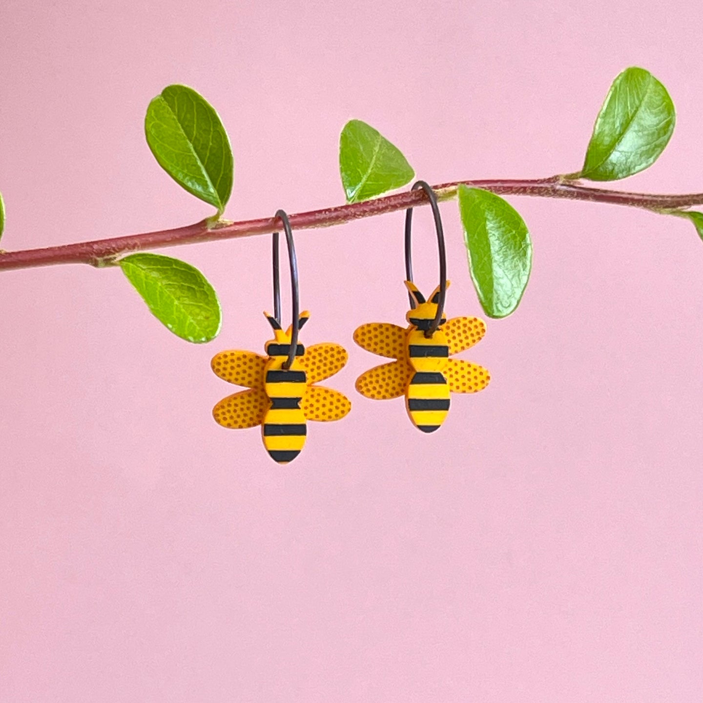 Scandi drop earrings - bees