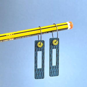 Scandi drop earrings - green dot