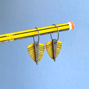 Scandi drop earrings - mustard leaf