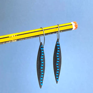 Scandi drop earrings - blue snake