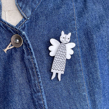 Load image into Gallery viewer, Scandi Brooch - angel cat
