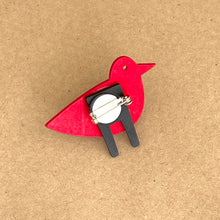 Load image into Gallery viewer, Christmas brooch - red bird
