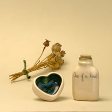 Load image into Gallery viewer, Ceramic quotation bottle and heart - one of a kind
