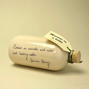 Ceramic quotation bottle - Heaney