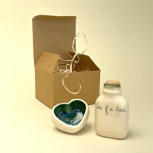 Load image into Gallery viewer, Ceramic quotation bottle and heart - one of a kind

