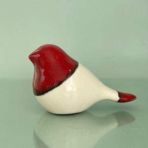 Ceramic bird - red