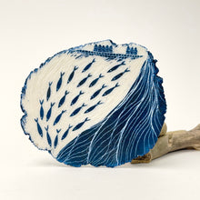 Load image into Gallery viewer, Porcelain Plaque - fish and waves
