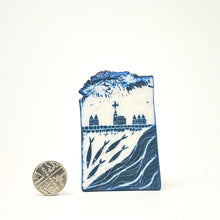 Load image into Gallery viewer, Porcelain Plaque - church, fish and wave
