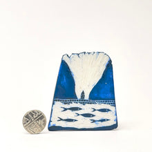 Load image into Gallery viewer, Porcelain Plaque - fjord, wall and fish
